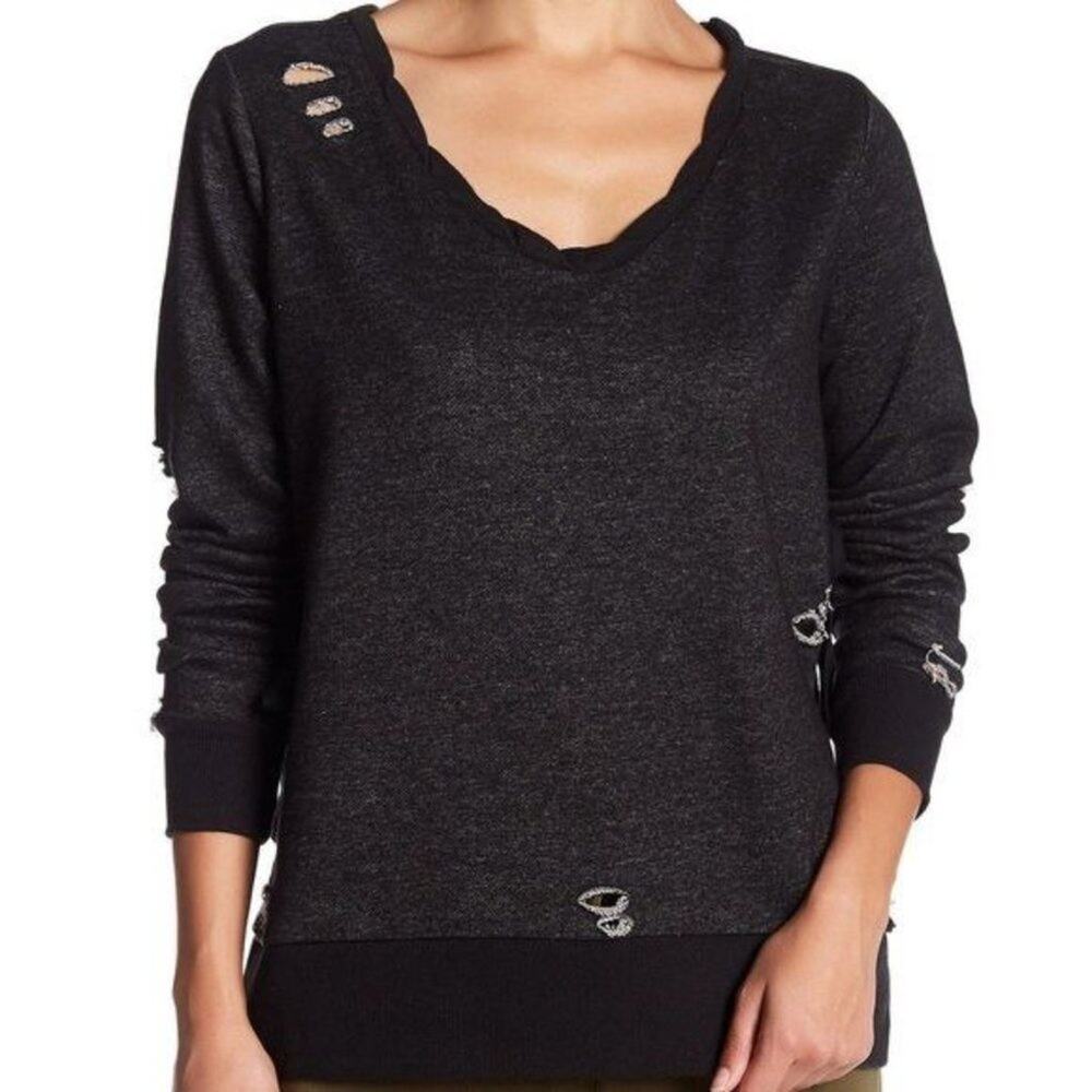 Romeo & Juliet Black Distressed Scoop sweatshirt medium